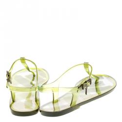 Pre Owned Burberry Green Jelly Thong Sandals Size 41
