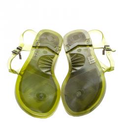Pre Owned Burberry Green Jelly Thong Sandals Size 41