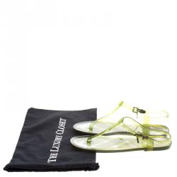 Pre Owned Burberry Green Jelly Thong Sandals Size 41