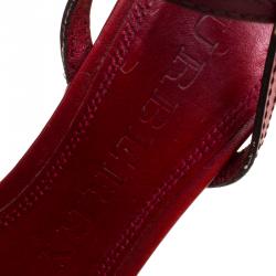 مملوكة مسبقًا حذاء اسبادريلز بربري كعب روكي سيور كاحل جلد وكانفاس كاروهات نوفا مقاس 36