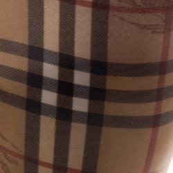 مملوكة مسبقًا Burberry Beige Haymarket Check PVC Rain Boots Size 40