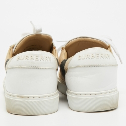 Pre Owned حذاء رياضي بربري نوفا تشيك كانفاس بيج برباط مقاس 37