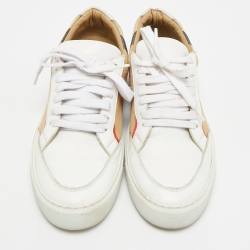 Pre Owned حذاء رياضي بربري نوفا تشيك كانفاس بيج برباط مقاس 37