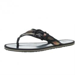 Pre Owned Burberry Novacheck Buckle Thong Sandals Size 36.5