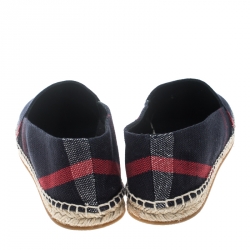 Pre Owned Burberry Black Checkered Canvas Hodgeson Flat Espadrilles Size 39