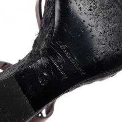 Pre Owned Burberry Canvas Check Wedge Espadrilles Size 41