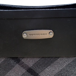 مملوكة مسبقًا Burberry Black Rubber and Beat Check Fabric Rain Boots Size 36