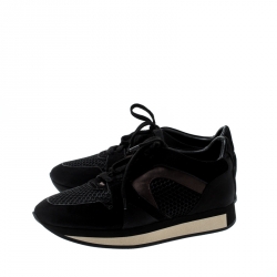 مملوكة مسبقًا حذاء رياضي بربري رباط علوي شبكة و سويدي أسود مقاس 38