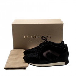 مملوكة مسبقًا حذاء رياضي بربري رباط علوي شبكة و سويدي أسود مقاس 38