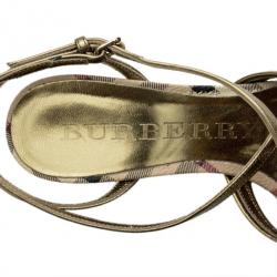 مملوكة مسبقًا Burberry Novacheck Espadrilles Wedge Sandals Size 38