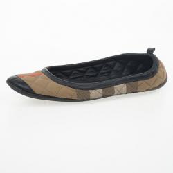 Pre Owned Burberry Nova Check Quilted Ballet Flats Size 37
