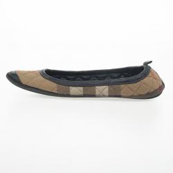 Pre Owned Burberry Nova Check Quilted Ballet Flats Size 37