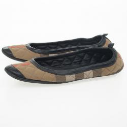 Pre Owned Burberry Nova Check Quilted Ballet Flats Size 37