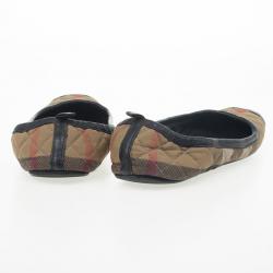 Pre Owned Burberry Nova Check Quilted Ballet Flats Size 37