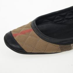 Pre Owned Burberry Nova Check Quilted Ballet Flats Size 37