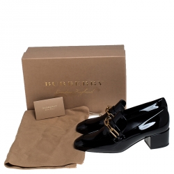 Burberry Black Patent Leather Chillcot Loafer Size 37