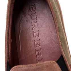 Pre Owned Burberry Multicolor Suede And Canvas Gauden Slip On Sneakers Size 36