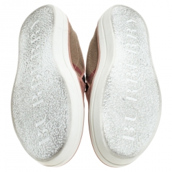 Pre Owned Burberry Multicolor Suede And Canvas Gauden Slip On Sneakers Size 36