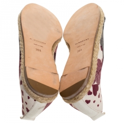 Pre Owned Burberry Multicolor Printed Canvas Espadrille Flats Size 36.5