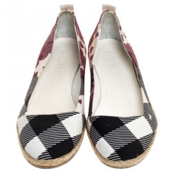 Pre Owned Burberry Multicolor Printed Canvas Espadrille Flats Size 36.5