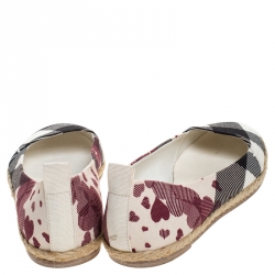 Pre Owned Burberry Multicolor Printed Canvas Espadrille Flats Size 36.5