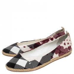 Pre Owned Burberry Multicolor Printed Canvas Espadrille Flats Size 36.5