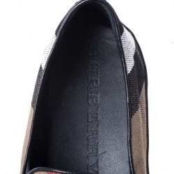 مملوكة مسبقًا Burberry Multicolor Canvas And Leather Gauden Slip On Sneakers Size 41