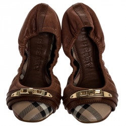 burberry nova check ballerina flats