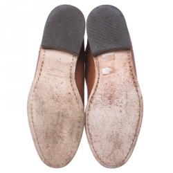 Pre Owned بوت بربري جلد بني فاتح لمنتصف الساق مقاس 37