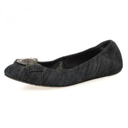مملوكة مسبقًا Burberry Grainy Denim Ballet Flats Size 39.5