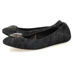 مملوكة مسبقًا Burberry Grainy Denim Ballet Flats Size 39.5
