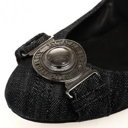 مملوكة مسبقًا Burberry Grainy Denim Ballet Flats Size 39.5