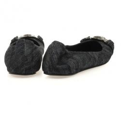 مملوكة مسبقًا Burberry Grainy Denim Ballet Flats Size 39.5