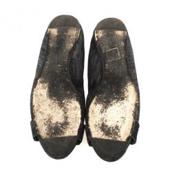 مملوكة مسبقًا Burberry Grainy Denim Ballet Flats Size 39.5