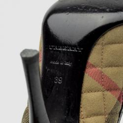 Pre Owned Burberry Check Kitten Heel Pumps Size 39