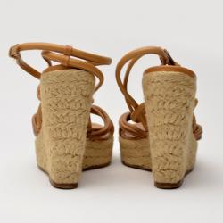 Pre Owned Burberry Brown Espadrilles Wedges Size 39