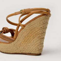 Pre Owned Burberry Brown Espadrilles Wedges Size 39