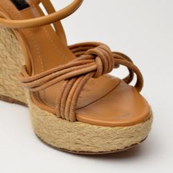 Pre Owned Burberry Brown Espadrilles Wedges Size 39