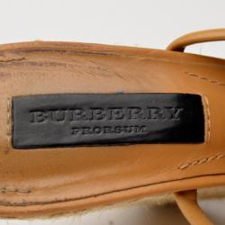Pre Owned Burberry Brown Espadrilles Wedges Size 39