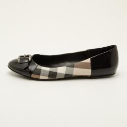 مملوكة مسبقًا Burberry Nova Check Ballerina Flats with Buckles Size 40