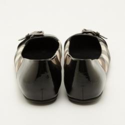 مملوكة مسبقًا Burberry Nova Check Ballerina Flats with Buckles Size 40
