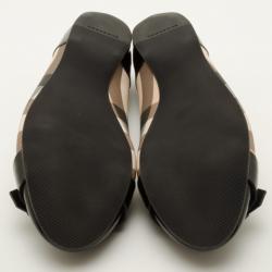 مملوكة مسبقًا Burberry Nova Check Ballerina Flats with Buckles Size 40