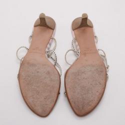 مملوكة مسبقًا Burberry Pink Check Kitten Heel Sandals Size 38