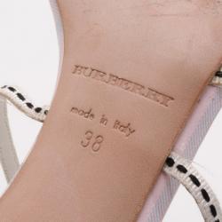 مملوكة مسبقًا Burberry Pink Check Kitten Heel Sandals Size 38