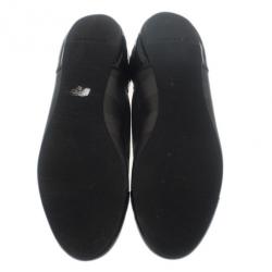 Pre Owned Burberry Smoked Novacheck Patent Cap Toe Ballet Flats Size 36.5