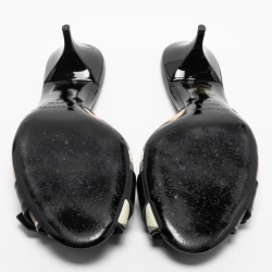 مملوكة مسبقًا Burberry Black/Beige Coated Canvas and Leather Buckle Slide Sandals Size 40