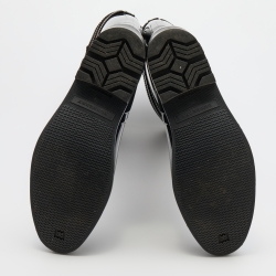 Pre Owned Burberry Black/Beige Rubber and Nova Check Canvas Rain Boots Size 39