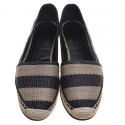 Pre Owned حذاء إسبادريل بربري هودغيسون رافيا مخططة ثنائية اللون مقاس 38.5