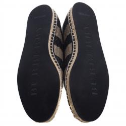 Pre Owned حذاء إسبادريل بربري هودغيسون رافيا مخططة ثنائية اللون مقاس 38.5