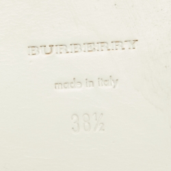 Pre Owned Burberry Patent Leather White Thong Slingback Sandals Size 38.5